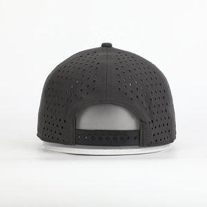 Custom Logo Men's 6 Panel Laser Cut Hole Perforated Performance Waterproof Hat Waterproof Quick Dry Sports Baseball Cap - Product Image 3