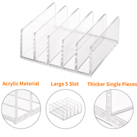 Porte-documents transparent, classeur, organisateur de rangement, support de rangement à 5 sections, organisateur de bureau en acrylique poli, présentoir de bureau