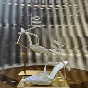 Sandalias Blancas de Mujer con Hebilla, Punta Puntiaguda, Tacón de Aguja, Elegantes y Sensuales, Zapatos de Fiesta para Verano, Talla Grande, Auténticas - Product Image 2