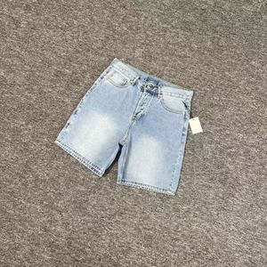 Pantalones Cortos Casuales Aime Leon Dore de Pierna Recta para Hombre y Mujer, de Verano, de Marca de Moda, con Efecto Lavado para Dar un Aspecto Desgastado a Jeans de Color Sólido - Product Image 3
