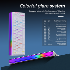 Nuevo teclado mecánico Ajazz NK68 con transmisión óptica, cableado, retroiluminación RGB, diseño 65%, teclado para juegos electrónicos. - Product Image 6