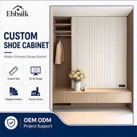 Meuble à chaussures multi-niveaux sur mesure, moderne, dissimulé, pour entrée, anti-poussière, idéal pour projets résidentiels personnalisés