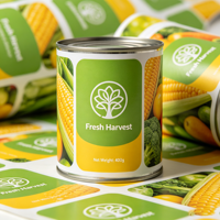 Étiquettes autocollantes en vinyle imperméable de qualité alimentaire, autocollants personnalisés avec logo pour fruits, légumes, maïs, boîtes, sacs, emballages