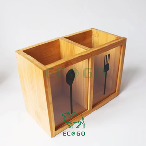 เครื่องใช้บนโต๊ะอาหารที่เก็บเครื่องครัวทำจากไม้ไผ่ขนาดใหญ่ - Product Image 2