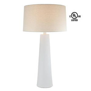 Lámpara de mesa cilíndrica cónica moderna alta negra mate de <span class=keywords><strong>36</strong></span> pulgadas, lámpara de escritorio de pantalla de tambor blanco para vestíbulo de Hotel, decoración del hogar, espacios de vida - Product Image 2