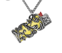 Collier pendentif homme fabriqué en usine, étui à briquet creux de nouveau design avec briquet intégré et bloc-notes