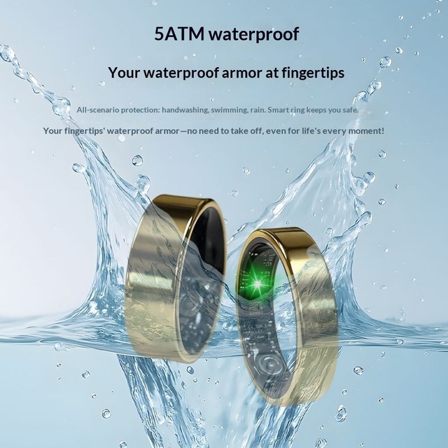 2026 New DF56 Steel Smart Ring Step Counting Heart Rate Blood Oxygen Sleep Tracker Waterproof Wearable Health App Control