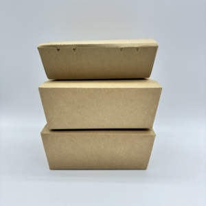 Muestra Gratuita de Envases de Cartón Kraft Personalizados para Almuerzo, Caja de Papel Kraft Desechable para Almuerzo en Restaurantes - Product Image 1