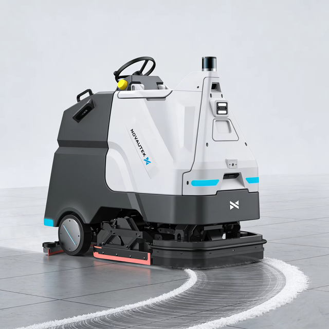 Self-Driving Scrubber Autonomous Smart Cleaning Robot with App Control Auto Charge Laser Navigation for Large Industrial Spaces