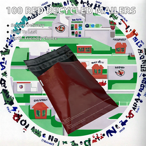 100 Buste Ecologiche Riciclate Rosse per Imballaggio Scarpe, 120 Micron di Spessore, Logo Personalizzato, Spedizione <span class=keywords><strong>Express</strong></span> - Product Image 2