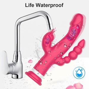 ของเล่นทางเพศสำหรับผู้หญิง 3-in-1 สีม่วง/สีแดงกุหลาบ รุ่น Girlspower กระตุ้นจุดจี กระต่ายสั่น ทวารหนัก ซิลิโคน ไวเบรเตอร์ IPX6 เครื่องช่วยสำเร็จความใคร่ - Product Image 5