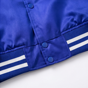 Chaqueta Varsity de Satén Personalizada a Precio de Fábrica para Hombre, Chaqueta de Satén Informal de Cuello Alto y Color Sólido para Hombre al por Mayor - Product Image 6