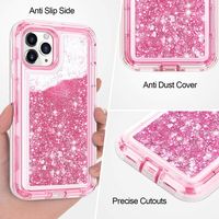 Coque de protection robuste Blingbling Liquid Quicksand Defender pour iPhone 12 13 Mini 11 14 15 16 Pro Max 6 7 8 Plus XS XR SE2