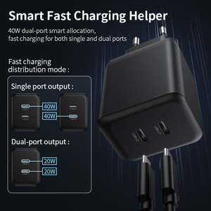 <span class=keywords><strong>Chargeur</strong></span> universel intelligent double USB-C PD <span class=keywords><strong>40W</strong></span> GaN à charge rapide pour iPhone 17 16 <span class=keywords><strong>HUAWEI</strong></span> SAMSUNG Mobile EN 50075 - Product Image 3