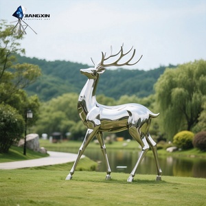 Scultura di cervo reclinabile con finitura a specchio-arte personalizzata JIANGXIN per spazi commerciali <span class=keywords><strong>EU</strong></span>/US - Product Image 3