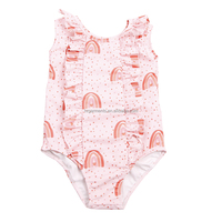 Bikinis de verano para niñas, traje de baño de una pieza con estampado múltiple, novedad