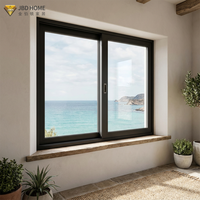 Ventana Corredera de Aluminio con Doble Acristalamiento y Protección Contra Huracanes, Diseño de Persiana de Acero Inoxidable para Uso en Exteriores, Dormitorios y Casas de Campo
