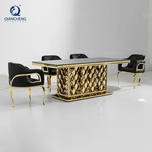 luxury italian home furniture dining room table sets glass 180 cm 2m diameter elegant 12 seat dinning furniture