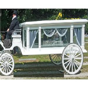 Carruaje Fúnebre Tirado por Caballos Blanco en Venta, Carruaje Moderno para Ceremonia Funeraria - Product Image 1