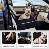 Siège de voiture surélevé pour chien, 3 hauteurs réglables, 2 rehausseurs en mousse alvéolée, imprimé, imperméable, durable pour chiens de taille moyenne - Toutes saisons