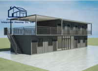 ZN Maison conteneur à montage rapide à deux étages, bureau de chantier modulaire, hébergement portable pour travailleurs, unité de logement temporaire