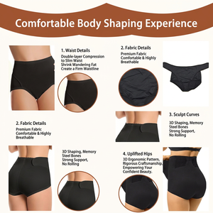 Shorts gainants taille haute pour <span class=keywords><strong>femme</strong></span> avec fermeture auto-agrippante latérale, taille ajustable, amincissants, grande taille, effet rehausseur de fesses - Product Image 4