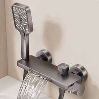 Robinet de baignoire en aluminium cascade, eau chaude et froide, ensemble de douche pressurisé pour salle de bain