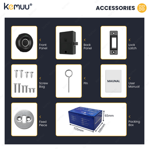 KEMUU TTlock Serrure intelligente à empreinte digitale pour armoire Système de casier biométrique pour armoire Serrure de porte cachée sans clé Serrure de tiroir - Product Image 6