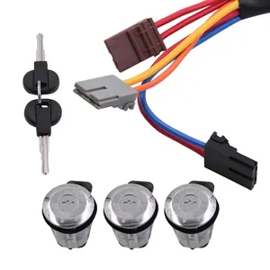 Cylindre de serrure de porte avant et arrière et barillet de contacteur pour Peugeot/Citroën Partner Berlingo <span class=keywords><strong>Xsara</strong></span> <span class=keywords><strong>Picasso</strong></span> 96244156, 252522, 9170.G3 - Product Image 4