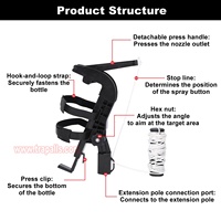 Adaptateur de support réglable pour perche télescopique de nettoyage de vitres extérieures, compatible avec les pulvérisateurs de peinture, pour abattre guêpes, frelons et abeilles
