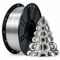 Filament d'imprimante 3D PLA Soie Argentée 1,75 mm 1 kg pour Bambu Lab et Creality, finition brillante pour décorations de Noël