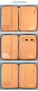 Cartera de cuero Suministros de oficina Diario Cuaderno A5 B5 <span class=keywords><strong>Carpeta</strong></span> con <span class=keywords><strong>carpeta</strong></span> de archivos B5 Cremallera - Product Image 6