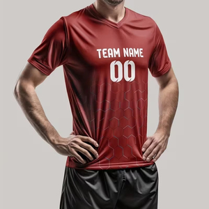 Tenue de football à col en V, nom et numéro personnalisables pour hommes, uniformes d'équipe d'entraînement 2 pièces pour adultes/étudiants, nouveau style F10 - Product Image 1
