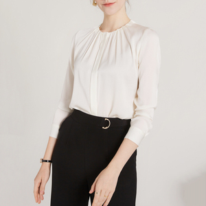 Camicetta di seta 90% di lusso da <span class=keywords><strong>donna</strong></span> <span class=keywords><strong>camicette</strong></span> di seta di gelso da <span class=keywords><strong>donna</strong></span> Casual con abbottonatura nascosta - Product Image 3