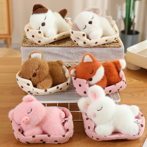 Boneka Hewan Lucu Super Lembut 14cm, Ukuran Tangan, Babi Anjing Kucing Rubah Beruang Kelinci, Boneka Tidur untuk Anak-Anak - Product Image 5