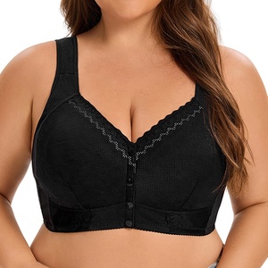 Của phụ nữ thêm kích thước lớn dây miễn phí Push-Up Áo ngực ren thêu hoa trang trí phía trước đóng cửa vest phong cách tinh khiết Màu đồ lót - Product Image 3