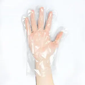 Sarung tangan poli kualitas makanan transparan sarung tangan PE CPE TPE mesin pembuat kemasan individual sarung tangan plastik untuk dapur Makanan Cepat
