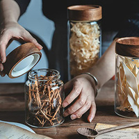 Pot à épices à vis avec couvercle en bois, style vietnamien, taille personnalisée, couvercle de stockage en bois, pot de maçon, couvercle en bois