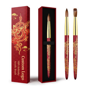 2025 yeni tasarım özelleştirilmiş akrilik tırnak fırçası 100% Kolinsky yılan kırmızı Metal kolu japon vizonu akrilik tırnak fırçası akrilik çivi için - Product Image 1