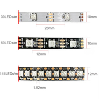 WS2812B Bande LED 5v 12v 24v 144 96 60 30Led Ws2811b Bande LED adressable IP20 IP65 IP67 Bande lumineuse intelligente étanche pour l'extérieur