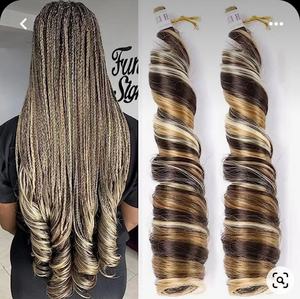 Extensiones de Cabello Sintético con Ondas <span class=keywords><strong>Sueltas</strong></span> en Espiral, Fibra de Alta Temperatura de 150g, Rizos Franceses Sedosos - Product Image 1