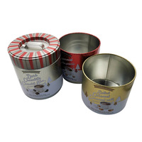 Boîtes rondes empilables à 3 étages en fer blanc de qualité alimentaire Williams Sonoma pour chocolat chaud, cacao, biscuits et bonbons