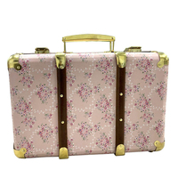 Valise en carton vintage de luxe personnalisée avec poignée, imprimée à l'or, pour boîte cadeau de mariage, pour enfants, pour emballage de bougies