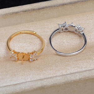 Wenchi 925 Silver Needle Earnail <b>Set</b> Lucky Grass 8-9 Ring Base DIY <b>Pearl</b> <b>Jewelry</b> Accessories Fashion <b>Jewelry</b> <b>Set</b> 16586 China - Product Image 4