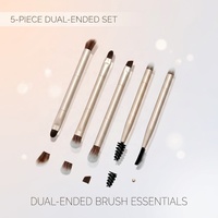 Ensemble de pinceaux de maquillage en poils synthétiques magnétiques brevetés, 1 pièce, pinceau plat double face pour fond de teint, kit d'outils de maquillage de voyage, or