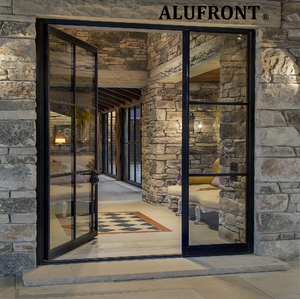 Foshan Factory Puertas francesas de aspecto de acero de aluminio exterior de alta calidad Alternativa a las puertas de acero - Product Image 2