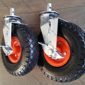 10 Zoll Schwerlast-Schwenkrolle mit <span class=keywords><strong>PU</strong></span>-Schaum und Bremse 3.00-4 - Product Image 1