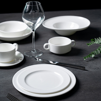 Assiettes en porcelaine blanche ensemble de vaisselle grandes assiettes plates assiette à dîner 11 pouces pour banquet horeca
