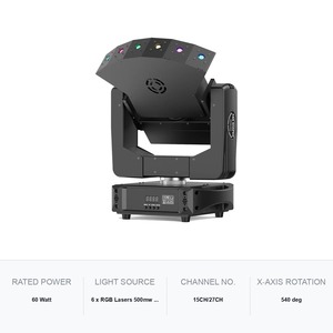 ไฟเลเซอร์แบบเคลื่อนย้ายได้ 60 วัตต์ RGB สำหรับงานแสดงบนเวที - Product Image 5