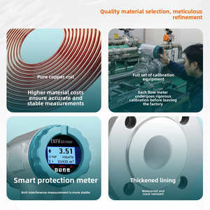 スマート電磁流量計高精度パイプライン挿入式分割型廃水スラリーパルプ液体用パルス4-20mA RS485付き - Product Image 4